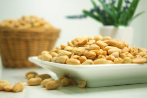 Bowl of peanuts.