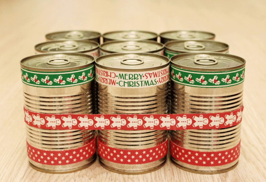 Canned holiday food.